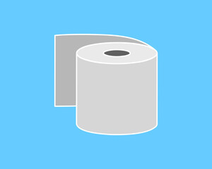 Toilet paper roll or tube icon design, template for wc. Bathroom hygiene icons, kitchen cleaning towel. Blank soft scroll product.