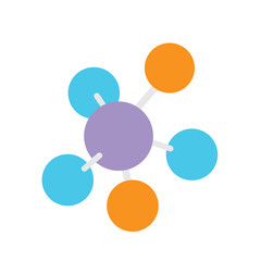 Chemical structure icon, vector design of topology
