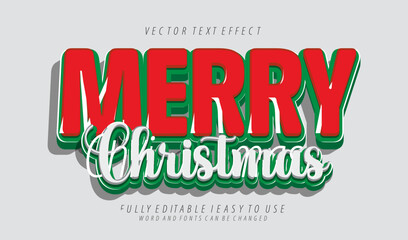 Obraz premium 3d editable christmas text effect graphic style template