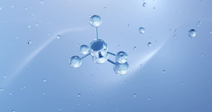 Acetaldehyde rotating molecular structure, 3d model of molecule, ethanal, looped video