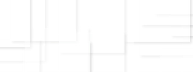 Modern Abstract white background design with layers of textured white transparent material in triangle and squares shapes. White color technology concept geometric line vector background.