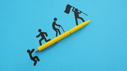 Inclusive growth and Teamwork concept. People who help their team members. Human relationship....