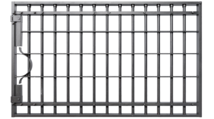 metal prison gate isolated on white or transparent png