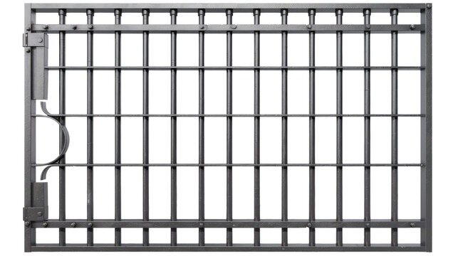 metal prison gate isolated on white or transparent png
