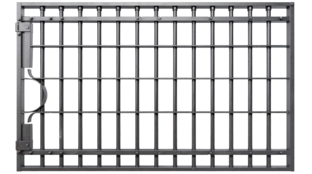 metal prison gate isolated on white or transparent png
