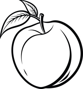 recommend clip art: Nectarine fruit silhouette vector icon, illustration on transparent background.