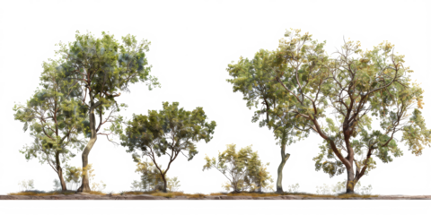 The PNG file showcases trees with the background removed, offering a versatile element for various designs requiring natural and isolated tree imagery.