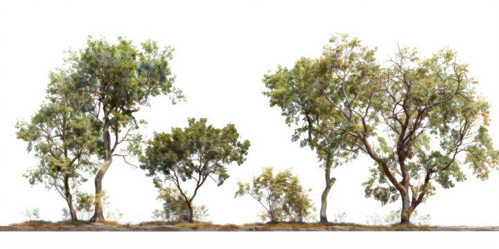The PNG file showcases trees with the background removed, offering a versatile element for various designs requiring natural and isolated tree imagery.