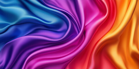 Obraz premium Rainbow silk fabric folds