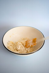 the process of making galette pie with mulberry