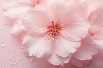 Close-up of a Cherry Blossom Petal Showcasing Delicate Details and Softness. Generative AI