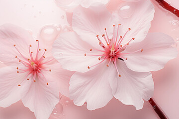 Close-up of a Cherry Blossom Petal Showcasing Delicate Details and Softness. Generative AI