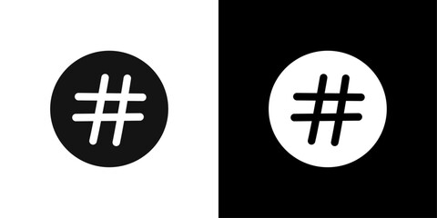 Hastag icon Flat line illustration