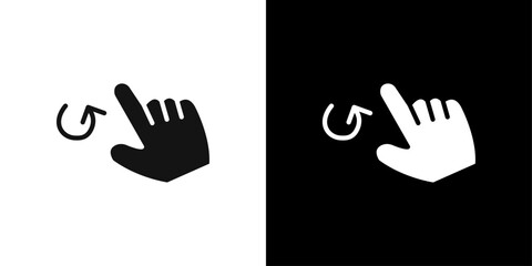 Hand, fingers, gesture, swipe, rotate icon Flat line illustration