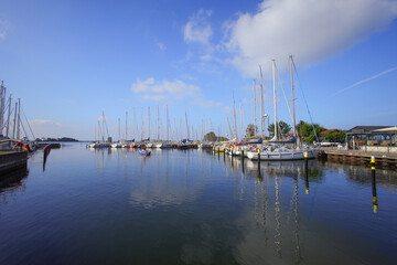 Obraz premium Panorama landscape of lemkenhafen at fehmarn island - baltic sea germany