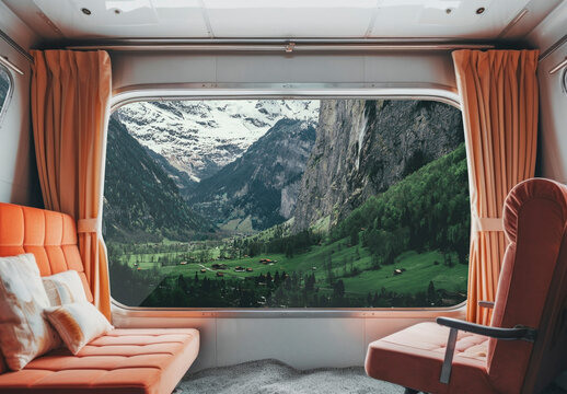 Car Window View Mockup With Generative AI