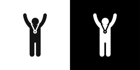 Victory icon Flat line illustration