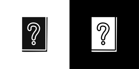 book with question mark icon Flat line illustration
