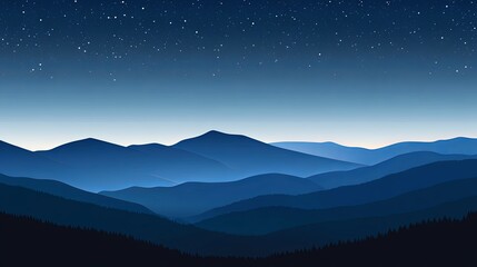 Starry night sky with a gradient of deep blue hues and sparkling stars, creating a mesmerizing scene that evokes feelings of wonder and mystery