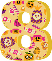 Fototapeta premium Hallowen Candy Number
