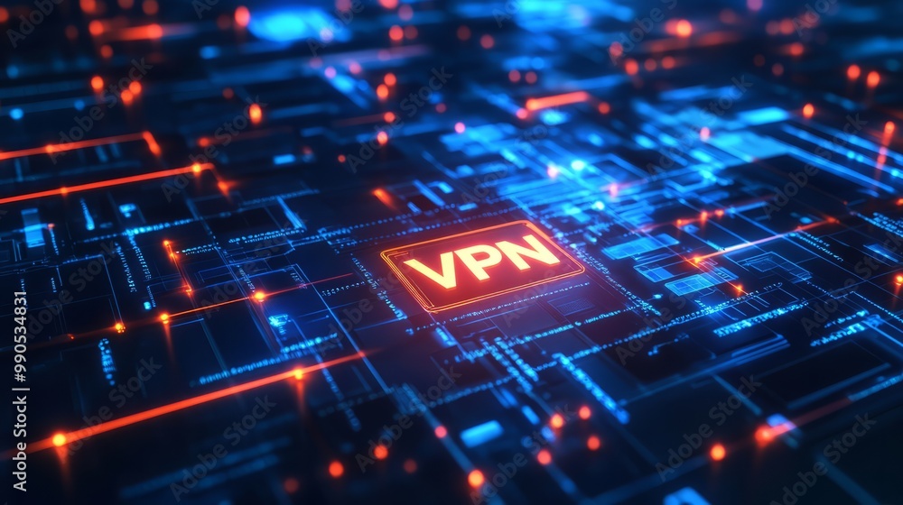 Poster vpn private network technology secure connection cyber security background.