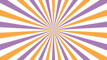 集中線　紫　オレンジ　ハロウィンカラー　背景　水玉柄