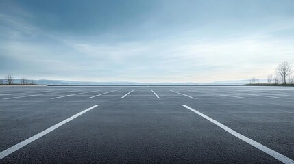 Fototapeta premium make me image of empty parking lot , day time , modern with good background
