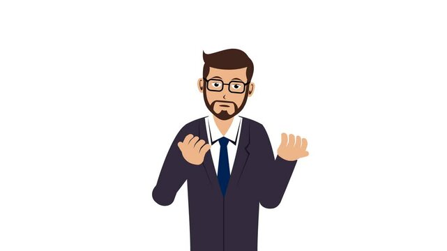 Teacher Lipsync Presentation Animation White Background Video 4K