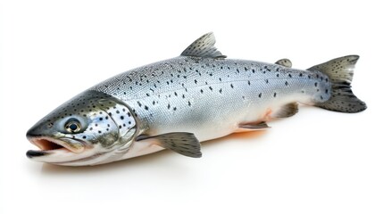 Naklejka premium Fresh, raw salmon fish isolated on white background.