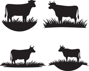 Cow silhouette, Cow icon, Cow vector, 