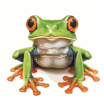 recommend clip art: whimsical green tree frog clipart on white background 