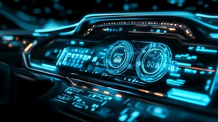 Futuristic Car Interior Dashboard