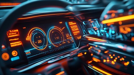 Futuristic Car Interior Dashboard