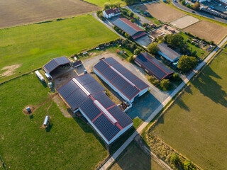 Solar panel on a roof top on a german farm