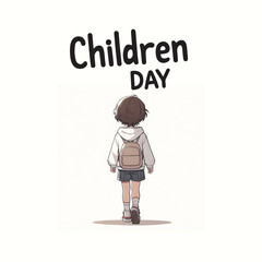 Naklejka premium Happy children's day 