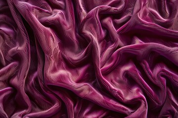 Fototapeta premium Photo of Red folded velvet fabric material. Background texture for backdrops or mapping