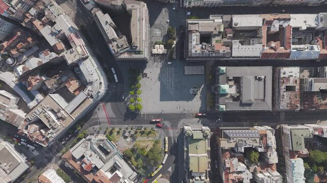 Travel and European capitals concept. Aerial view of the center of Belgrade. Square of the Republic