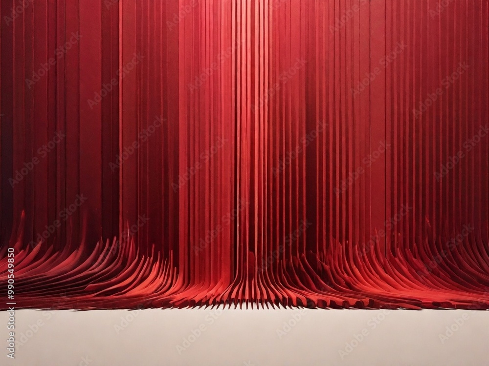 Poster abstract image of red lines flowing down on the floor
