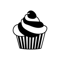 Cupcake icon vector. Cake illustration sign. Sweet symbol or logo.