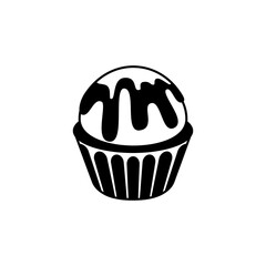 Cupcake icon vector. Cake illustration sign. Sweet symbol or logo.