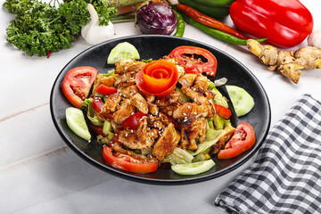 Grilled chicken breast fillet salad