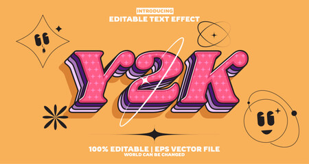 y2k editable text effect in new modern trend style