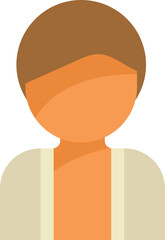 This minimalist vector illustration features a young man with brown hair and a white shirt, conveying a sense of simplicity and style
