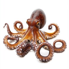 Obraz premium octopus isolated on white background 