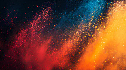Vibrant color gradient grainy texture background orange red blue abstract color shape black backdrop, noisy banner header poster design