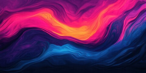 Obraz premium A vibrant abstract swirl of pink, orange, and blue hues, creating a fluid, dynamic pattern that evokes a sense of movement and energy.