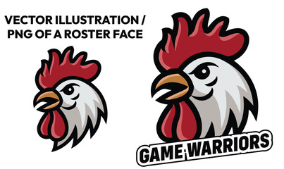 Roster face vector illustration for use in logos special for gaming logos, animal farm house, animal based logos