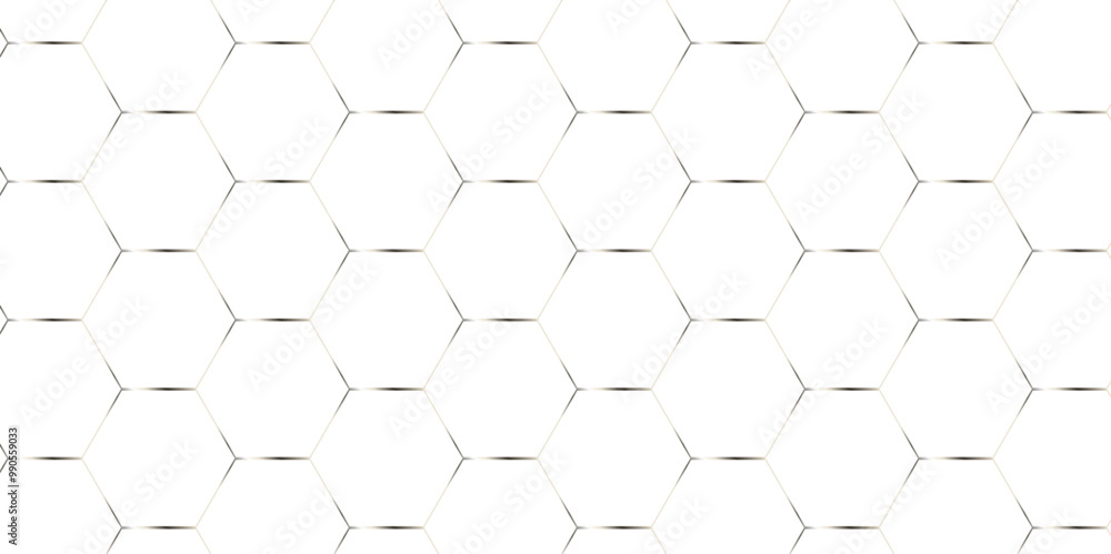 Wall mural white abstract honeycomb mosaic and tile geometric hexagon vector illustration. geometric digital te