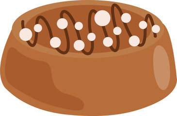 Dessert Chocolate Cake Illustration