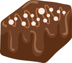 Dessert Chocolate Cake Illustration